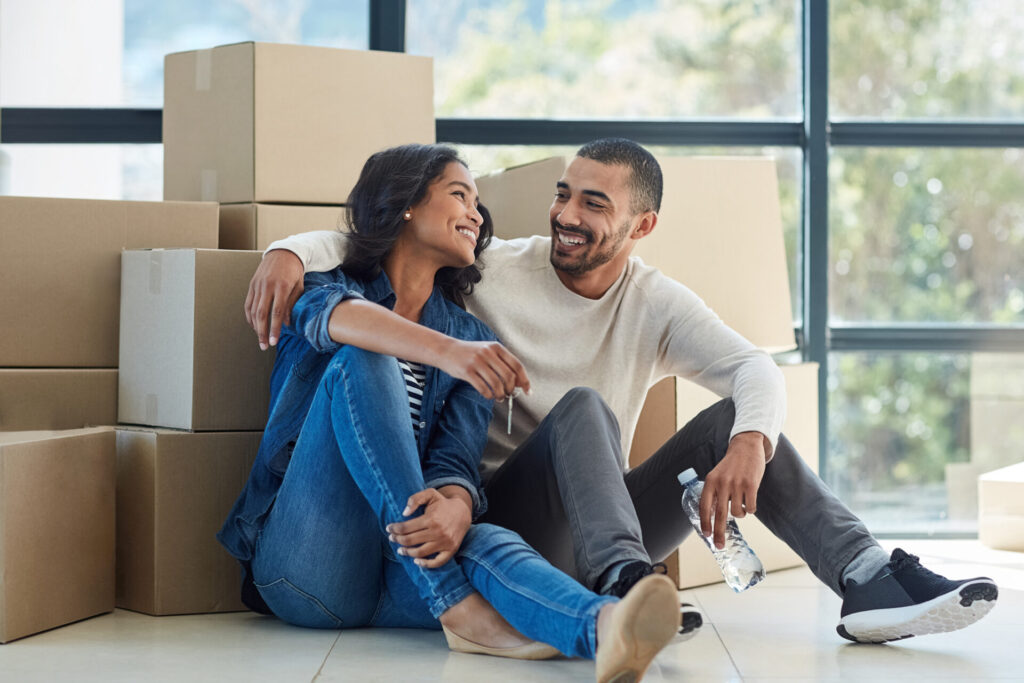 couple moving into their new home